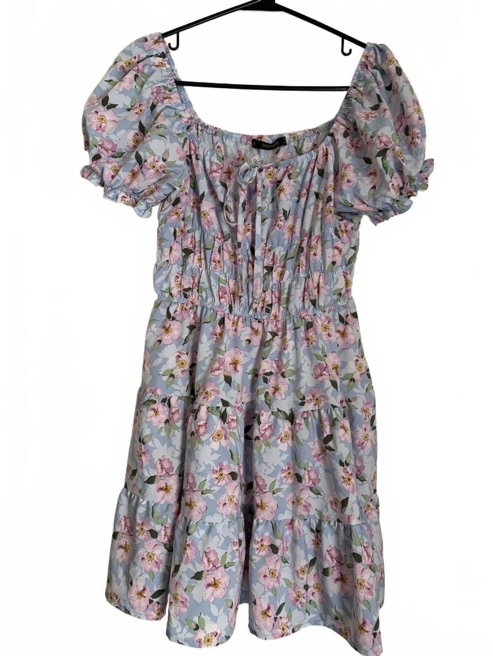 Hesperus Mini Dress Size Medium Floral Cottage Coquette Girl Baby Doll Peasant